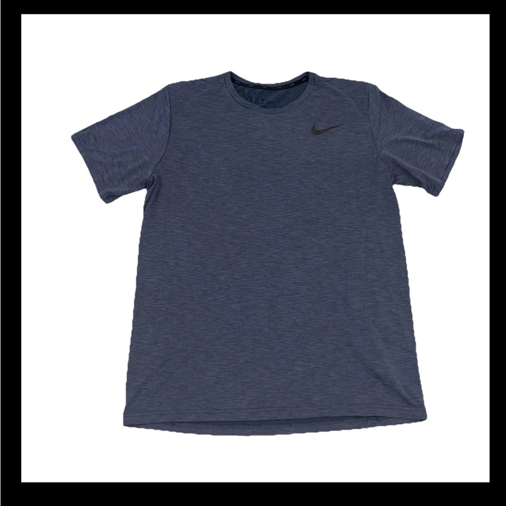 Nike BREATHE Dri-Fit Men's Running T-Shirt Gray Size Large Training Short Sleeve